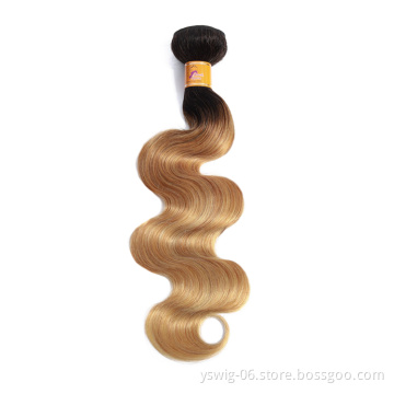 Wholesale Ombre Bundles Full Cuticle Body Wave 3 Bundle Brazilian Human Hair Weave Bundles 100% Virgin Human Hair Weaves